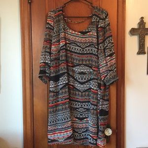 Multicolor Low back tunic/mini dress in 3x